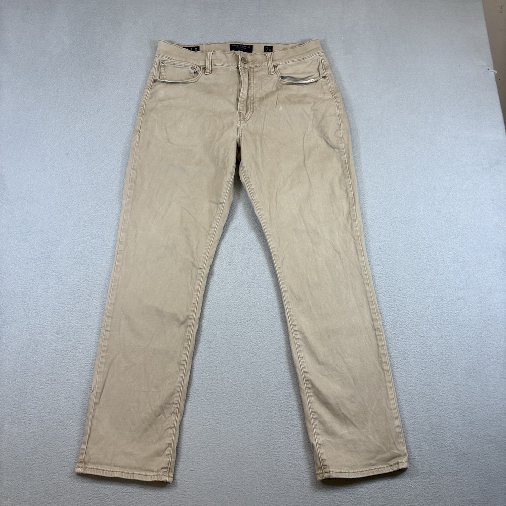 Lucky Brand 410 Athletic Straight Jeans Men's 32x30 Beige Tan Stretch Pants